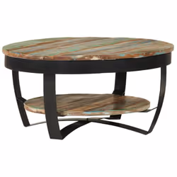 vidaXL Coffee Table Solid Reclaimed Wood Side End Stand Living Room Furniture - Additional view 8