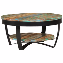vidaXL Coffee Table Solid Reclaimed Wood Side End Stand Living Room Furniture - Additional view 9