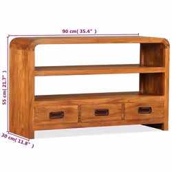 vidaXL Solid Wood with Sheesham Finish TV Cabinet 90x30x55cm Stand Lowboard - Additional view 10