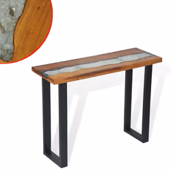 vidaXL Teak Console Table 100x35x75cm Side End Living Room Hallway Furniture