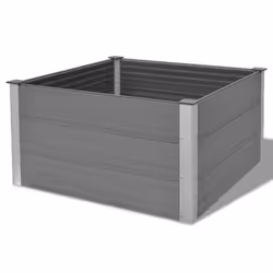 vidaXL Garden Raised Bed WPC 100x100x54cm Grey Outdoor Flower Pot Raised Bed