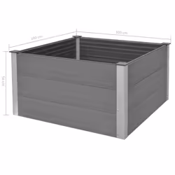 vidaXL Garden Raised Bed WPC 100x100x54cm Grey Outdoor Flower Pot Raised Bed - Additional view 7
