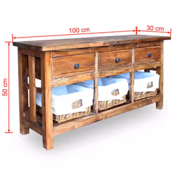 vidaXL Sideboard Storage Cupboard Side Cabinet Highboard Solid Mahogany Wood - Additional view 5