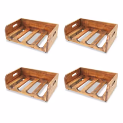 vidaXL Wine Racks 4 pcs for 16 Bottles Wine Shelf Holder Solid Mahogany Wood