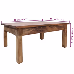 vidaXL Coffee Table Hallway End Table Accent Side Table Solid Mahogany Wood - Additional view 6
