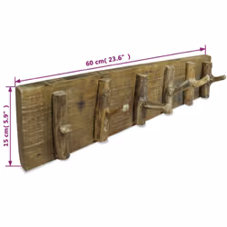 vidaXL Coat Rack Wall Mounted Coat Hook Wooden Wall Hanger Mixed Recycled Wood