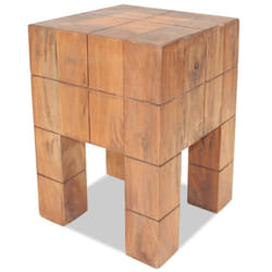 vidaXL Stool Footrest Entryway Footstool Pouffe Ottoman Solid Mahogany Wood