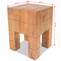 vidaXL Stool Footrest Entryway Footstool Pouffe Ottoman Solid Mahogany Wood - Additional view 4