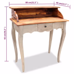 vidaXL Writing Desk Study Desk Writing Table Computer Desk Solid Mahogany Wood - Additional view 4