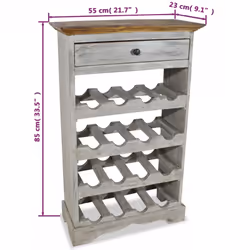 vidaXL Wine Rack Wine Shelf Wine Bottle Holder Drink Rack Solid Mahogany Wood