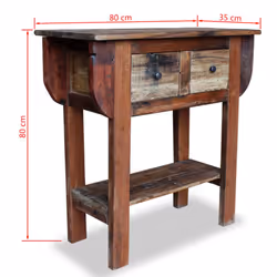 vidaXL Console Table Hall End Table Accent Side Table Mixed Recycled Wood - Additional view 3