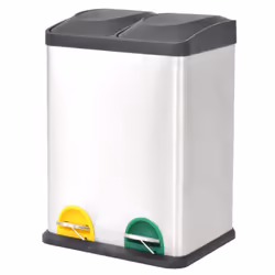 vidaXL Recycling Pedal Garbage Trash Bin Stainless Steel 36 L Waste Dustbin