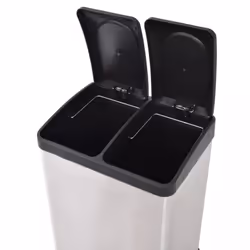 vidaXL Recycling Pedal Garbage Trash Bin Stainless Steel 36 L Waste Dustbin - Additional view 4