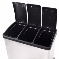 vidaXL Recycling Pedal Garbage Trash Bin Stainless Steel 24 L Waste Dustbin