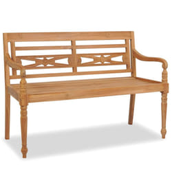 vidaXL Teak Batavia Bench 120cm Outdoor Garden Patio Yard Seating Furniture