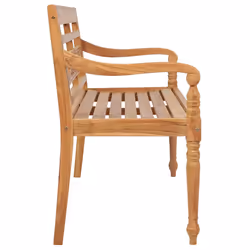 vidaXL Teak Batavia Bench 120cm Outdoor Garden Patio Yard Seating Furniture