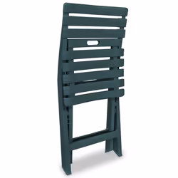 vidaXL Bistro Set Three Piece Plastic Green Outdoor Folding Table and Chairs - Additional view 5