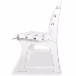 vidaXL Garden Bench 145.5x49x74 cm Plastic White Outdoor Patio Bench Seat