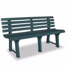 vidaXL Garden Bench 145.5x49x74cm Plastic Green Outdoor Patio Seat Furniture