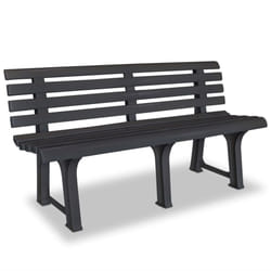 vidaXL Garden Bench Plastic Anthracite Outdoor Furniture Backyard Seating