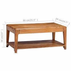 vidaXL Solid Wood Coffee Table 88x50x38cm Living Room Furniture Plant Stand - Additional view 3