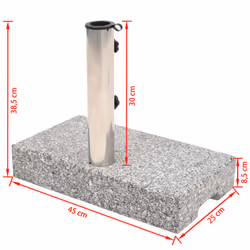 vidaXL Parasol Base Granite Rectangular 25 kg Outdoor Umbrella Stand Holder - Additional view 7