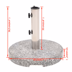 vidaXL Parasol Stand Outdoor Umbrella Base Holder Support Parasol Base Granite - grey, 20 kg - Additional view 3