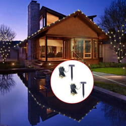 vidaXL LED Solar String Lights Christmas Light LED Light 2 pcs Warm White