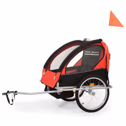 vidaXL 2-in-1 Bike Trailer and Stroller Cargo Bicycle Trailer Black and Red
