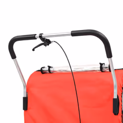 vidaXL 2-in-1 Bike Trailer and Stroller Cargo Bicycle Trailer Black and Red - Additional view 4