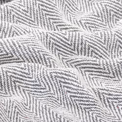 vidaXL Throw Cotton Herringbone 220x250cm Grey Sofa Blanket Bedspread Cover - Additional view 4