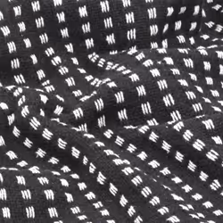 vidaXL Throw Cotton Squares 125x150cm Black Sofa Bed Blanket Cover Bedspread