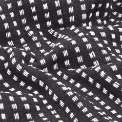 vidaXL Throw Cotton Squares 160x210cm Black Sofa Bed Blanket Cover Bedspread
