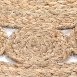 vidaXL Area Rug Braided Design Jute 90cm Round Home Living Room Floor Carpet