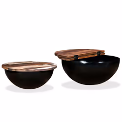 vidaXL Coffee Table Tea Side Table Decorative End Accent Telephone Sofa Table - black, 60 x 27 cm/ 2 pcs - Additional view 2