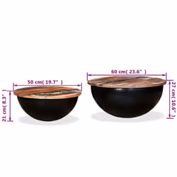 vidaXL Coffee Table Tea Side Table Decorative End Accent Telephone Sofa Table - black, 60 x 27 cm/ 2 pcs - Additional view 3