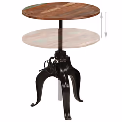 vidaXL Solid Reclaimed Wood Bar Table 75x(76-110)cm Kitchen Dining Furniture
