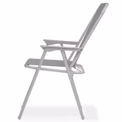 vidaXL Outdoor Dining Set 8 Piece Textilene Grey Garden Table Chairs Umbrella - Additional view 10