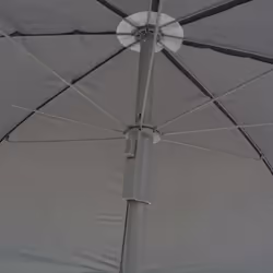 vidaXL Outdoor Dining Set 8 Piece Textilene Grey Garden Table Chairs Umbrella - Additional view 2