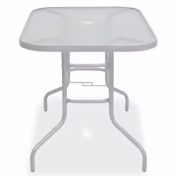 vidaXL Outdoor Dining Set 8 Piece Textilene Grey Garden Table Chairs Umbrella - Additional view 6