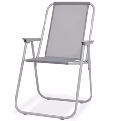 vidaXL Outdoor Dining Set 8 Piece Textilene Grey Garden Table Chairs Umbrella - Additional view 8
