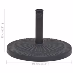 vidaXL Parasol Base Resin Round Black 14kg Outdoor Patio Umbrella Holder Stand