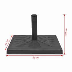 vidaXL Parasol Base Resin Square Black 19kg Outdoor Umbrella Holder Stand - Additional view 7