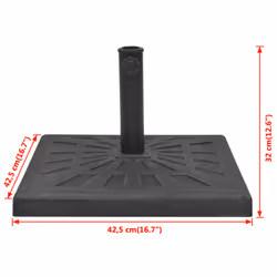 vidaXL Parasol Base Resin Square Black 12kg Outdoor Umbrella Holder Stand