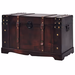 vidaXL Vintage Treasure Chest Wood Brown Storage Cabinet Box Trunk Treasure