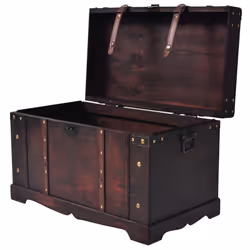 vidaXL Vintage Treasure Chest Wood Brown Storage Cabinet Box Trunk Treasure