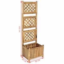 vidaXL Garden Raised Bed with Trellis Bamboo 40cm Climbing Plant Flower Pot - Additional view 3