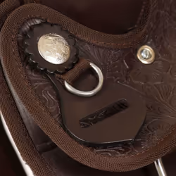 vidaXL Western Saddle Headstall&Breast Collar Real Leather 17" Brown Horse Pad - Additional view 8
