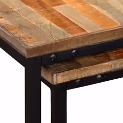 vidaXL Solid Reclaimed Teak Nesting Coffee Table Set 2 Piece Furniture Desk - Additional view 6