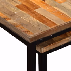 vidaXL Solid Reclaimed Teak Nesting Coffee Table Set 2 Piece Furniture Desk - Additional view 7